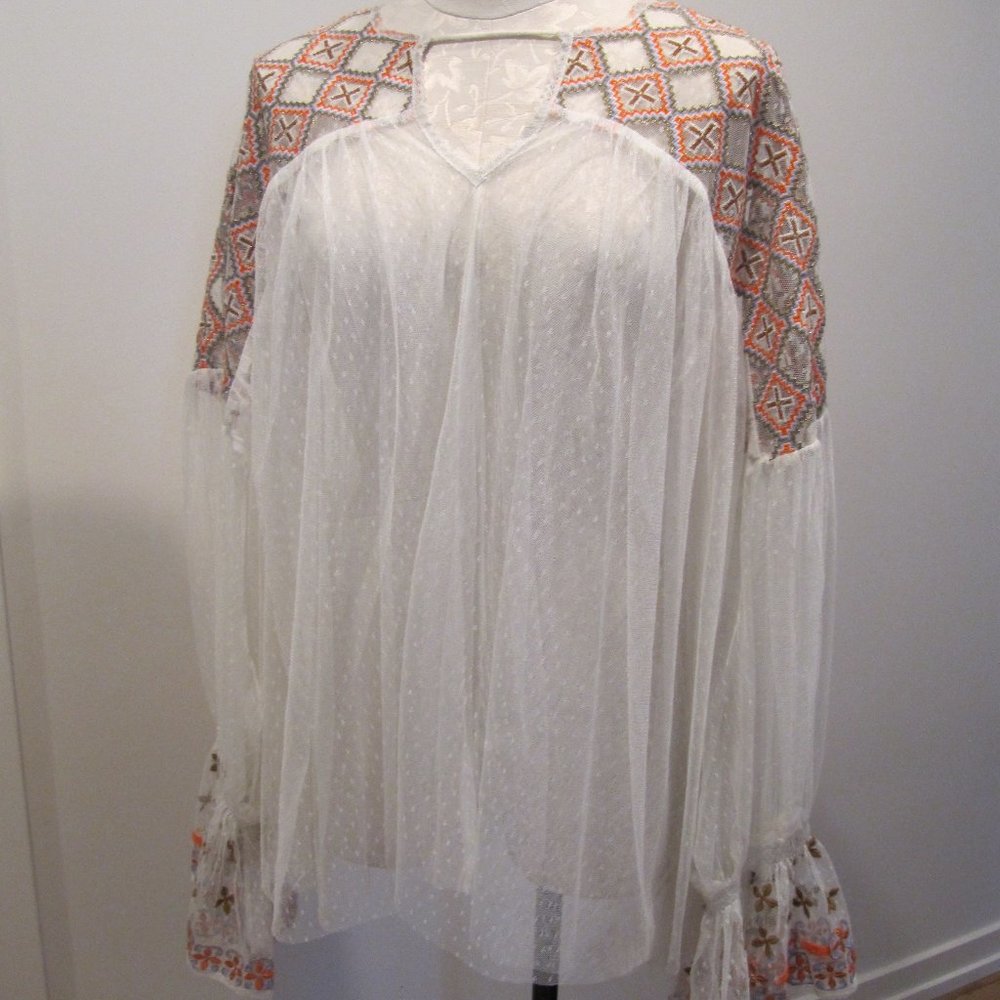 New With Tags FREE PEOPLE Peasant Blouse/Tunic, S